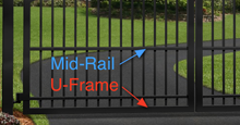 Mid-Rail and U-Frame Driveway Gate Options